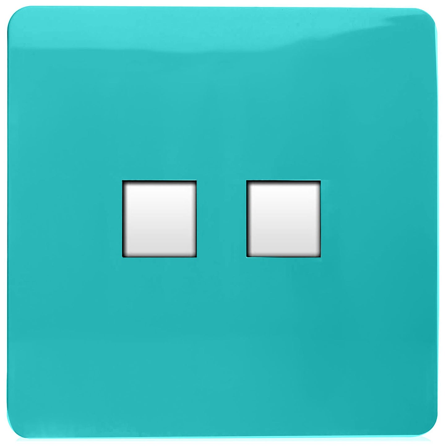 Trendi Switch 2 Gang RJ45 Cat 5e PC Ethernet Socketin Bright Teal