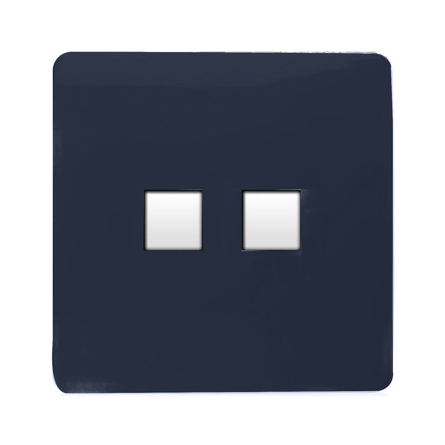 Trendi Switch 2 Gang RJ45 Cat 5e PC Ethernet Socketin Navy Blue