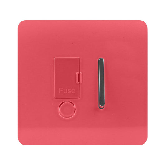 Trendi Switch 13 Amp Fused Spur with Flex Outletin Strawberry Red