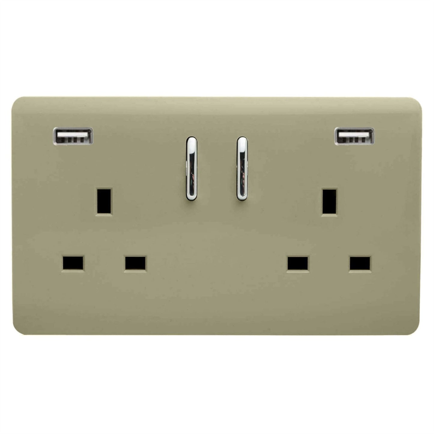 Trendi Switch 2 Gang USB 3100mA Plug Socketin Champagne Gold