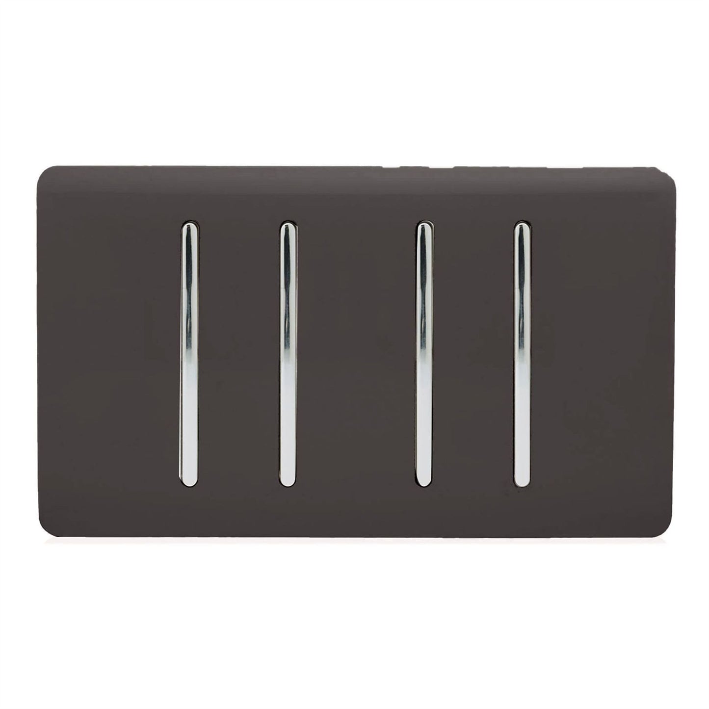 Trendi Switch 4 Gang Light Switch (2x 1 or 2 Way & 2 x Intermediate)in Dark Mocha Brown