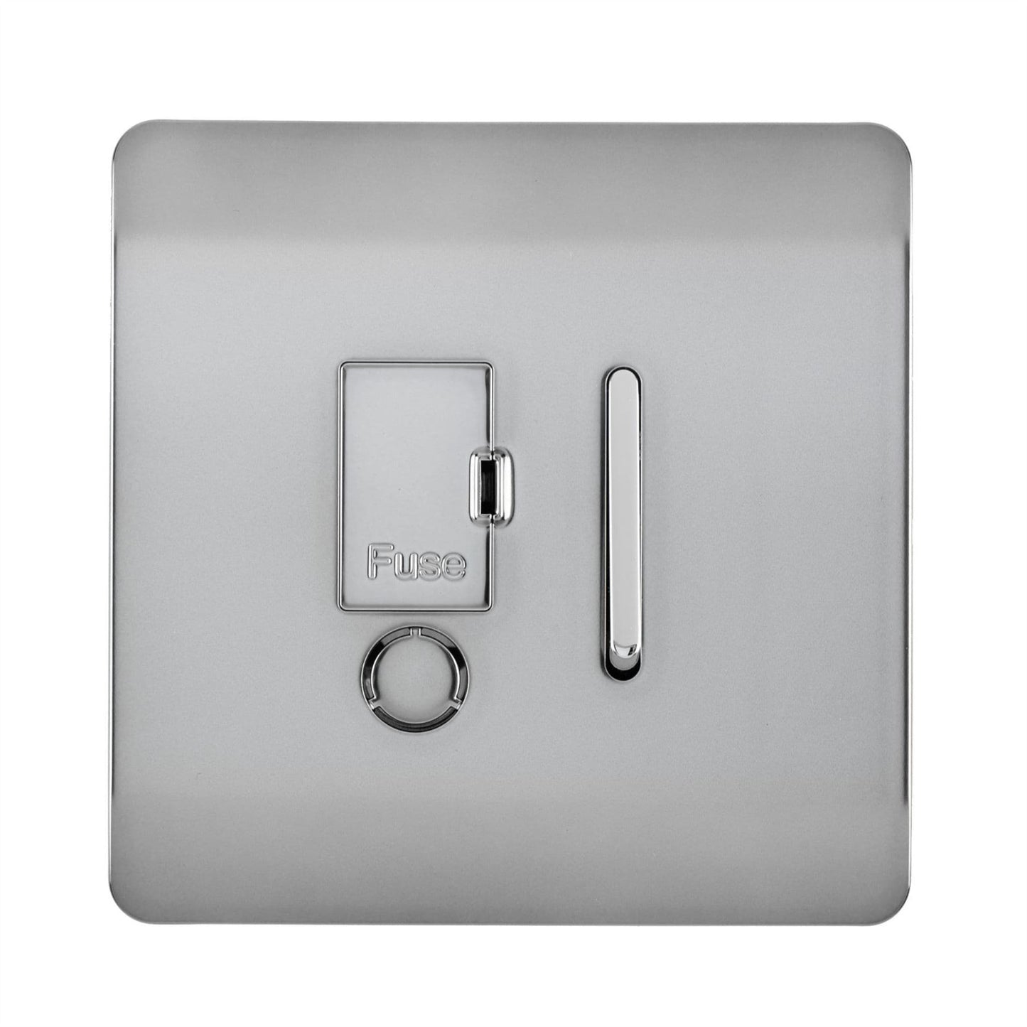 Trendi Switch 13 Amp Fused Spur with Flex Outletin Brushed Steel