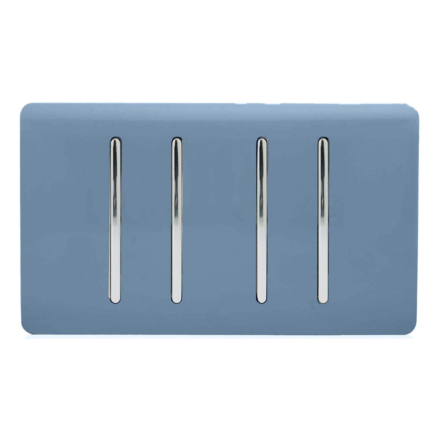 Trendi Switch 4 Gang Light Switch (3x 1 or 2 Way & 1 x Intermediate)in Sky Blue
