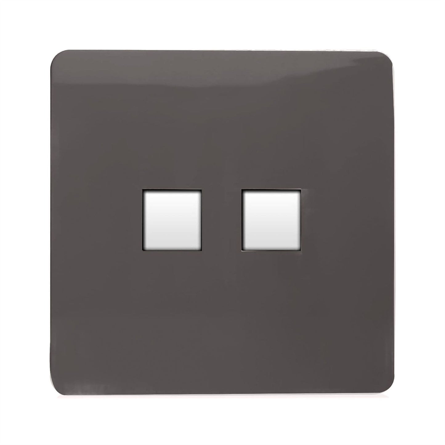 Trendi Switch 2 Gang RJ45 Cat 5e PC Ethernet Socketin Dark Mocha Brown