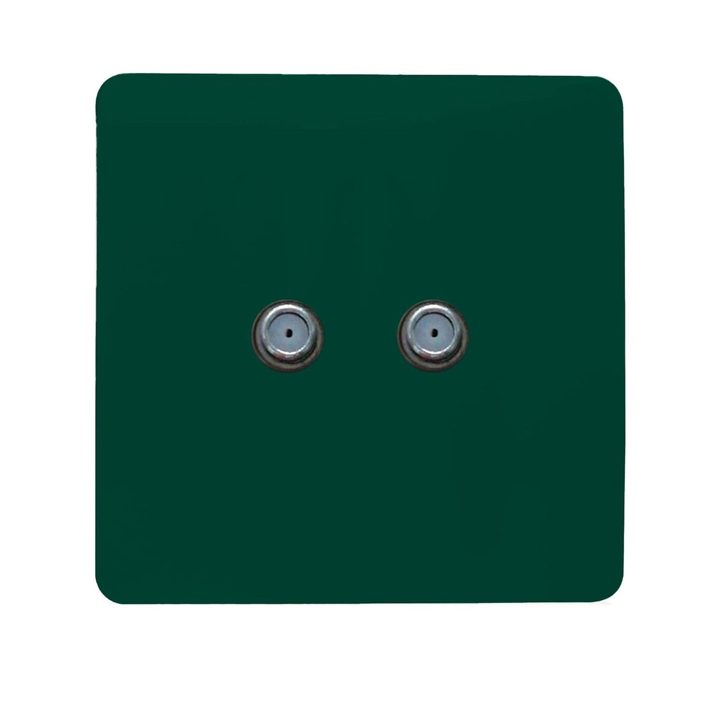 Trendi Switch 2 Gang Male F-Type Satellite Television Socketin Dark Forest Green