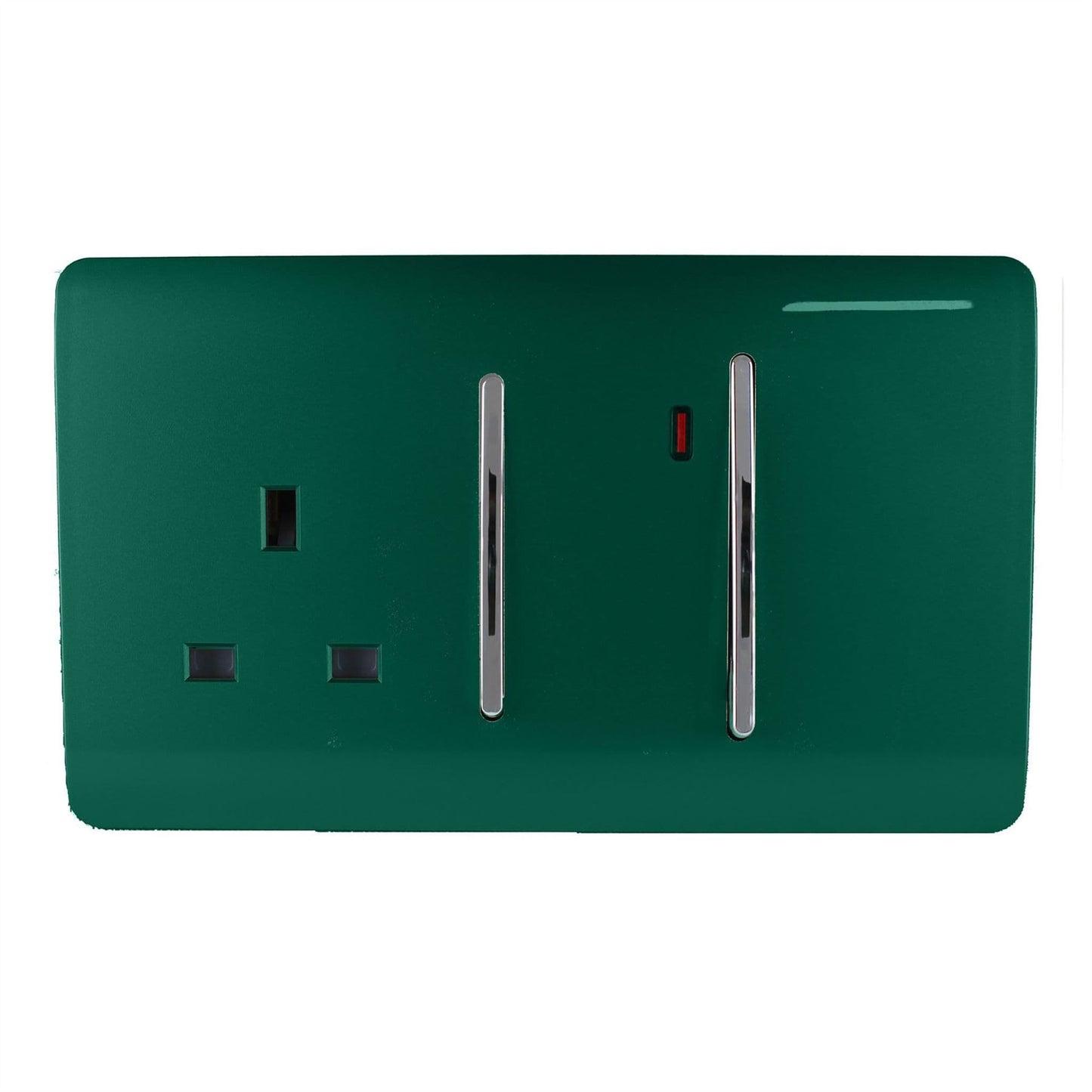 Trendi Switch 45 Amp Cooker Switch & 13 Amp Plug Socket with Neonin Dark Forest Green