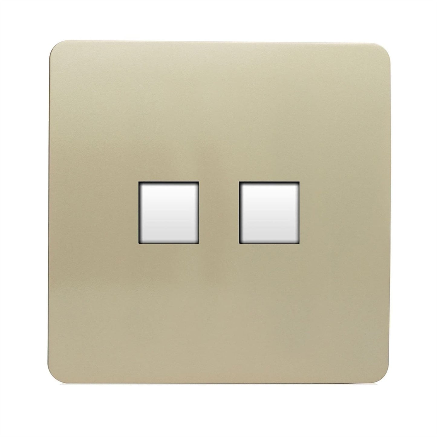 Trendi Switch 2 Gang RJ45 Cat 6 Modern Designer PC Ethernet Socketin Champagne Gold