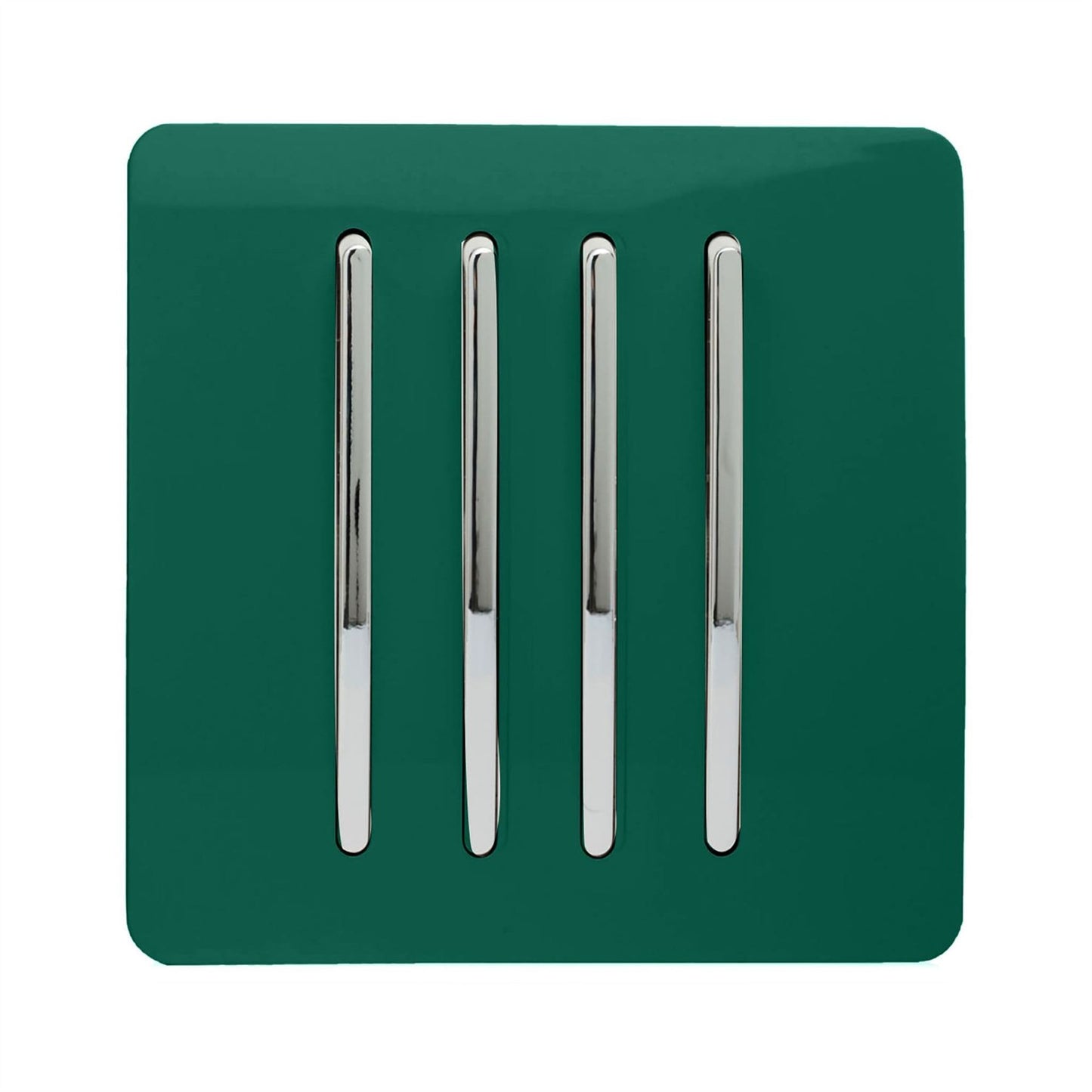 Trendi Switch 4 Gang 1 or 2 way Rocker Light Switchin Dark Forest Green