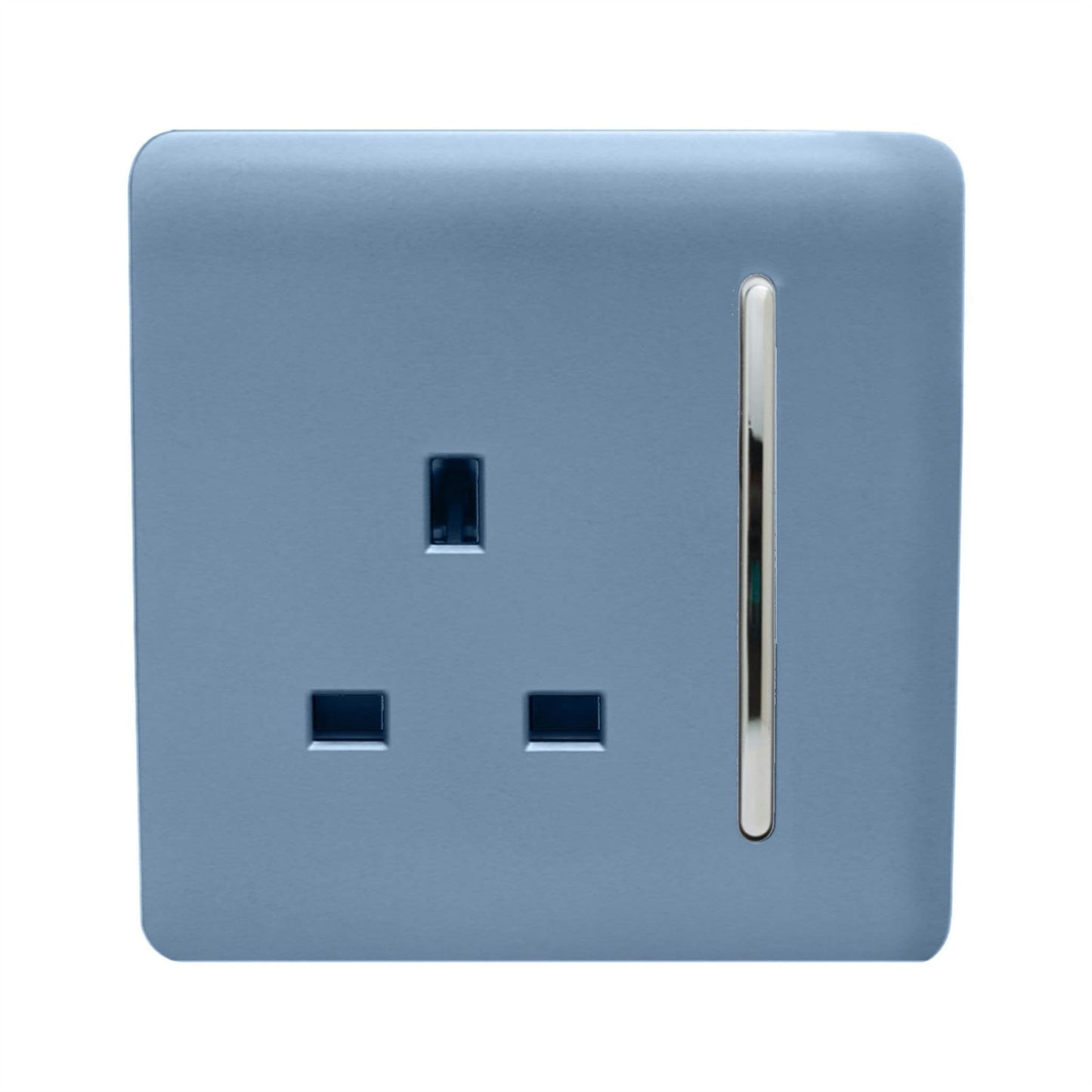 Trendi Switch 1 Gang 13 Amp Switched Plug Socketin Sky Blue