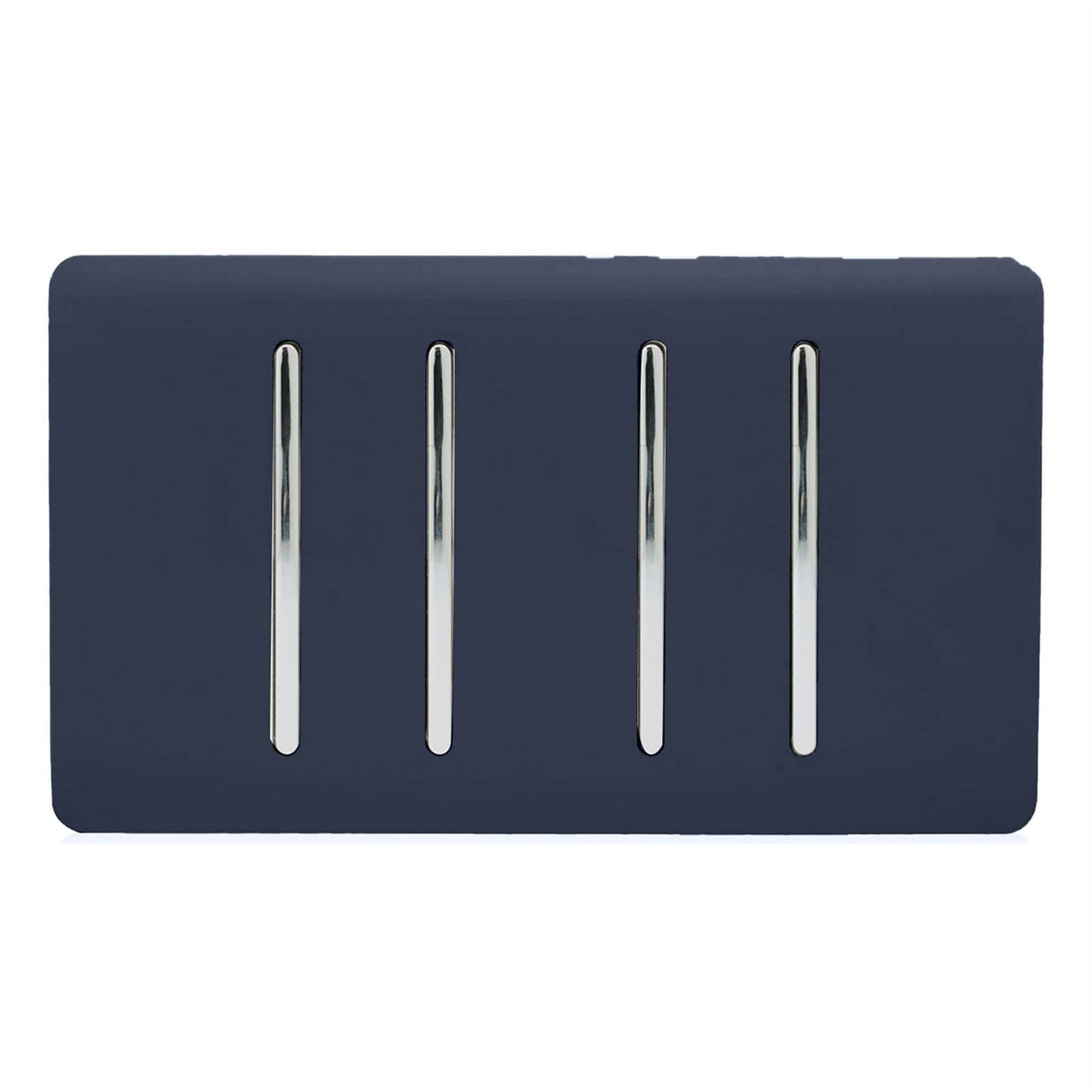 Trendi Switch 4 Gang Light Switch (3x 1 or 2 Way & 1 x Intermediate)in Navy Blue