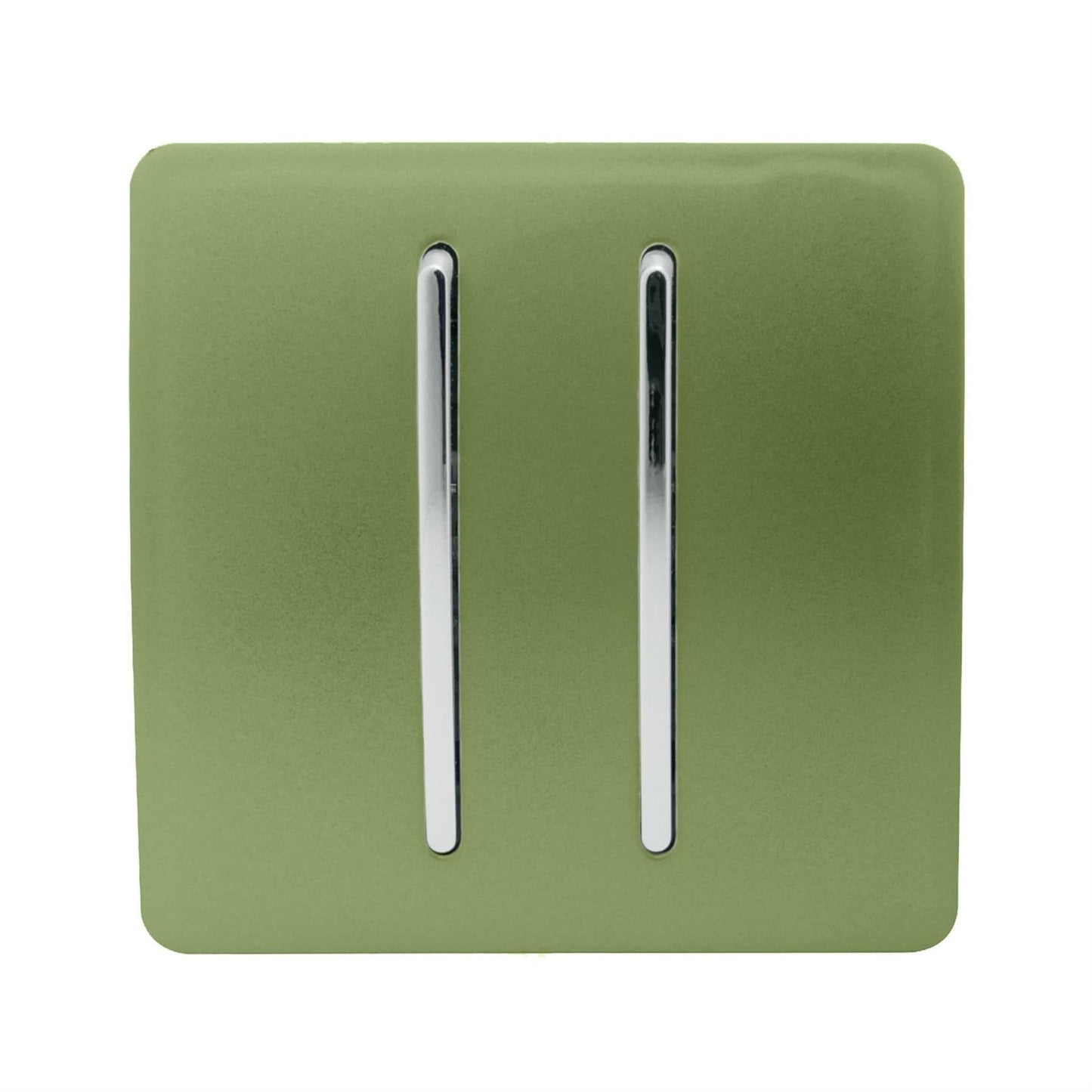 Trendi Switch 2 Gang Retractive Doorbell Switchin Moss Green