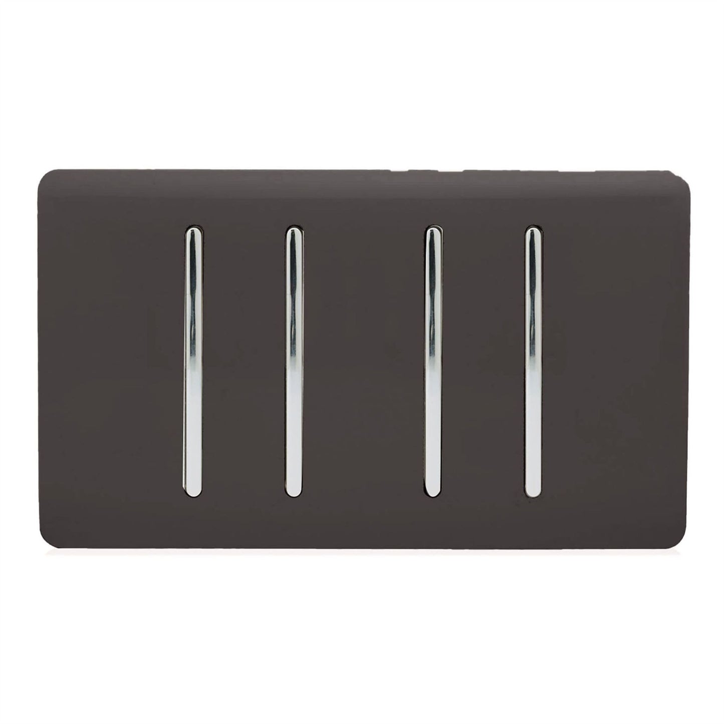 Trendi Switch 4 Gang Light Switch (3x 1 or 2 Way & 1 x Intermediate)in Dark Mocha Brown