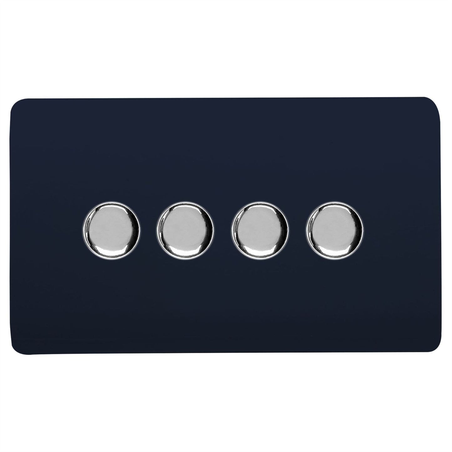 Trendi Switch 4 Gang 1 or 2 way 150w Rotary LED Dimmer Light Switchin Navy Blue