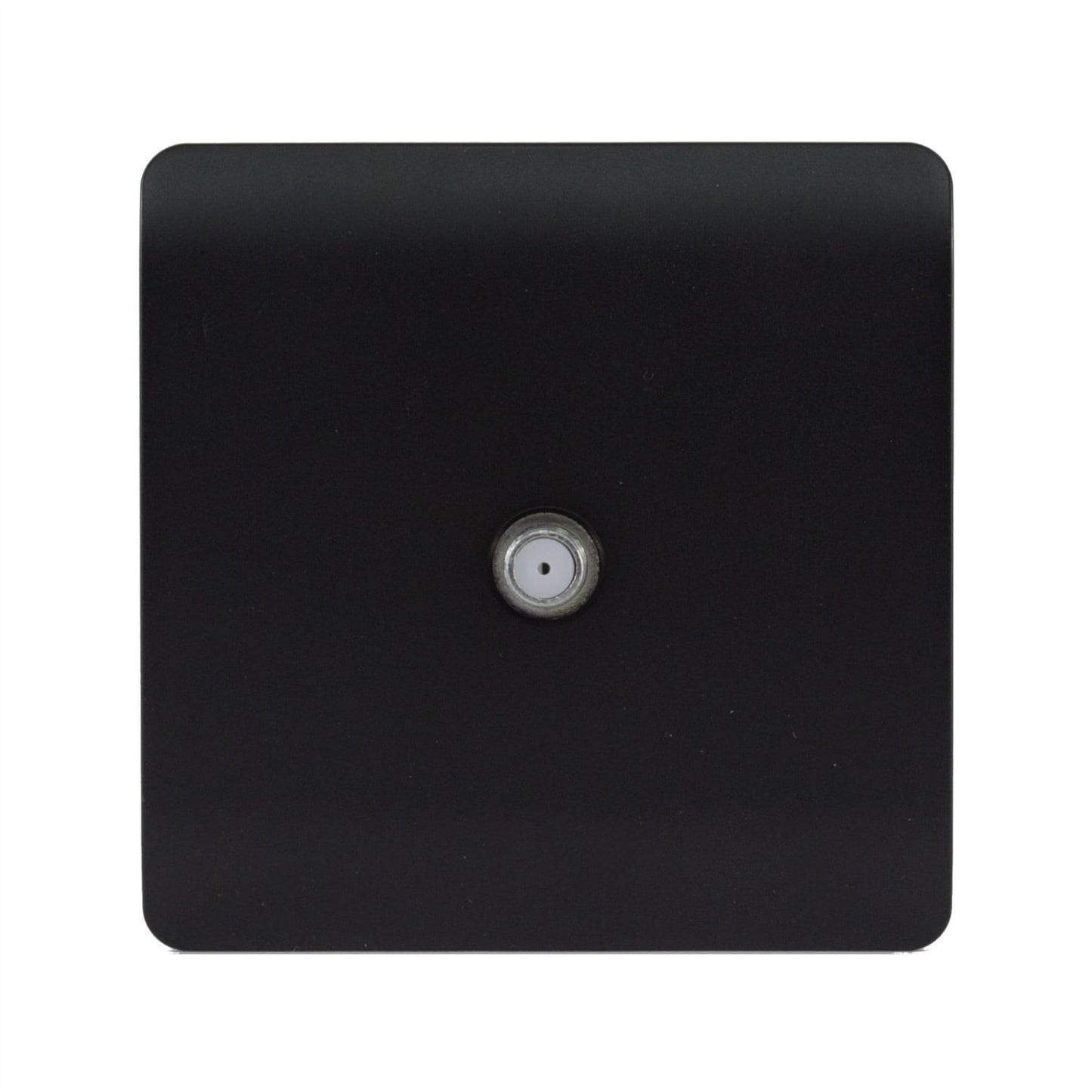 Trendi Switch 1 Gang Male F-Type Satellite Television Socketin Matt Black