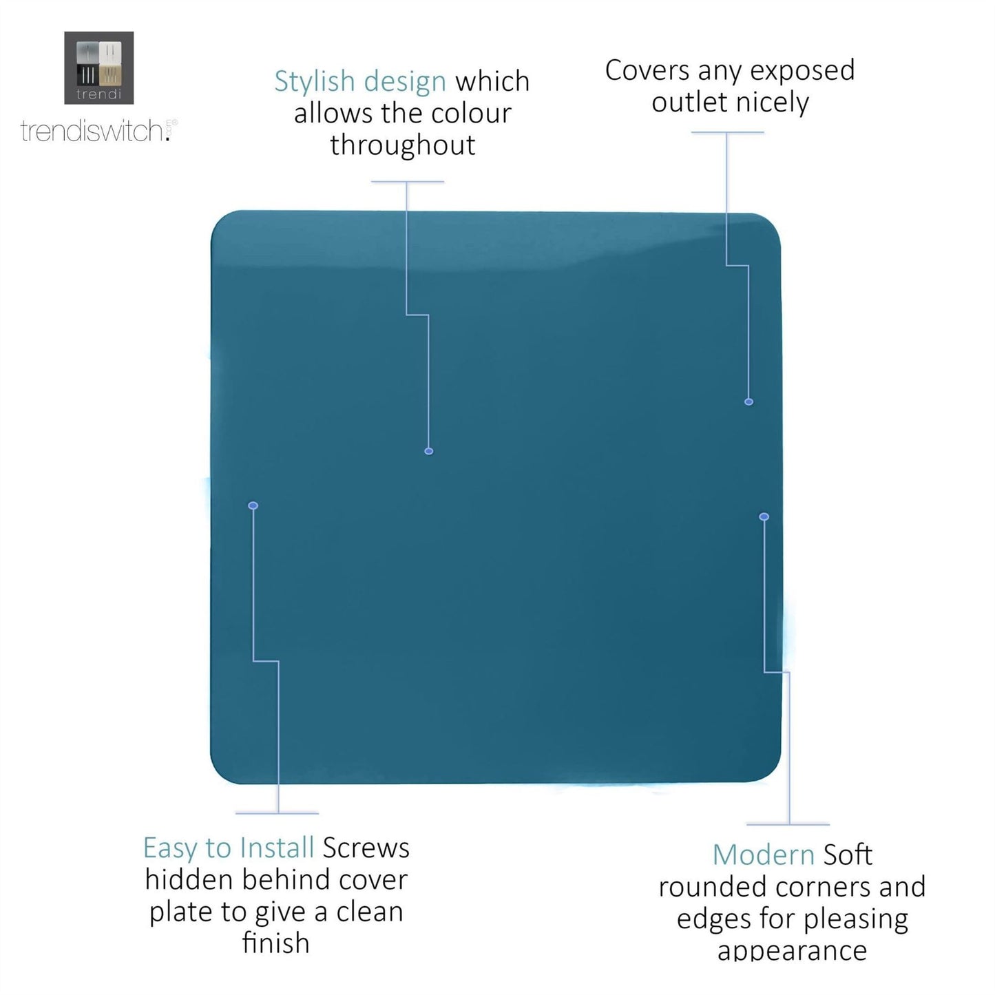 Trendi Switch Single Blanking Platein Ocean Blue
