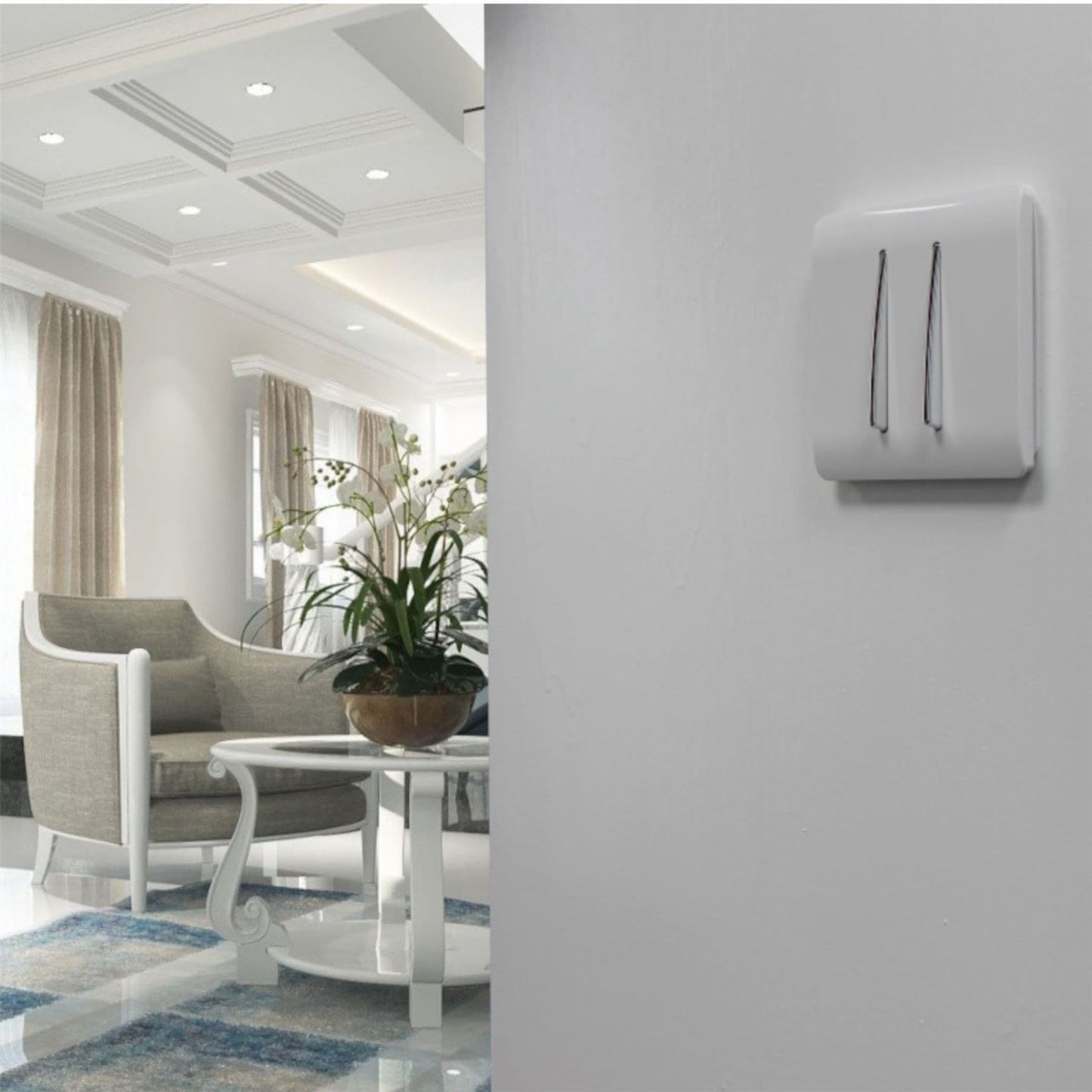 Trendi Switch 2 Gang 1 or 2 way Rocker Light Switchin Ice White
