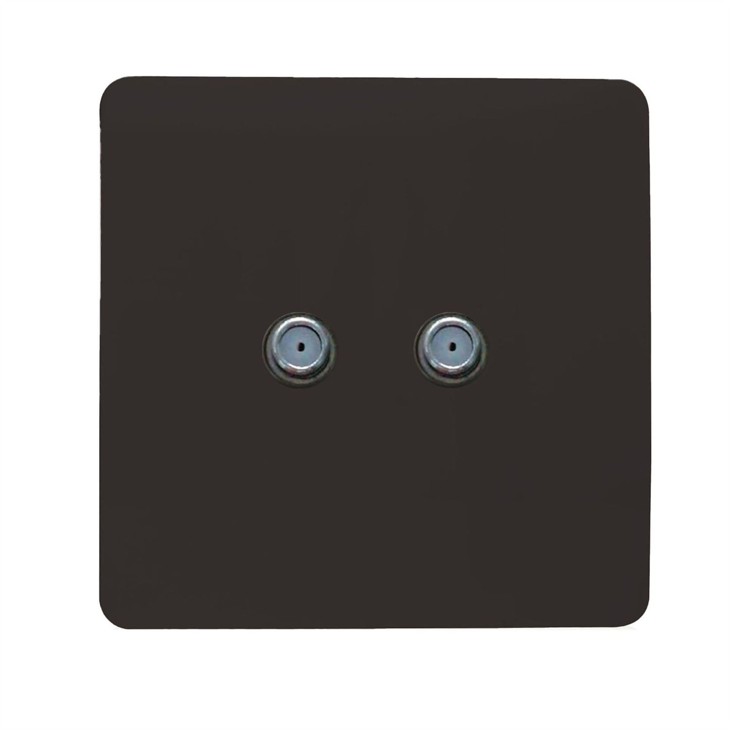 Trendi Switch 2 Gang Male F-Type Satellite Television Socketin Dark Mocha Brown
