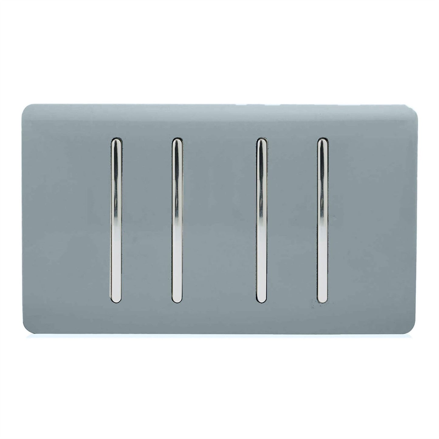 Trendi Switch 4 Gang Light Switch (3x 1 or 2 Way & 1 x Intermediate)in Cool Grey