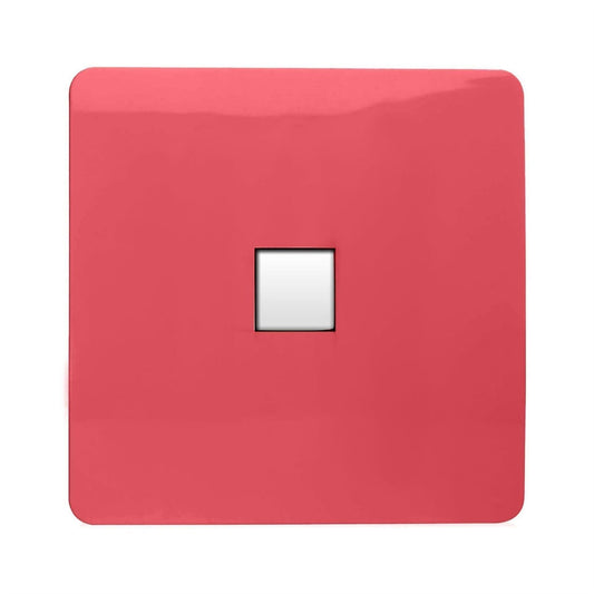 Trendi Switch 1 Gang RJ45 Cat 6 Modern Designer PC Ethernet Socketin Strawberry Red