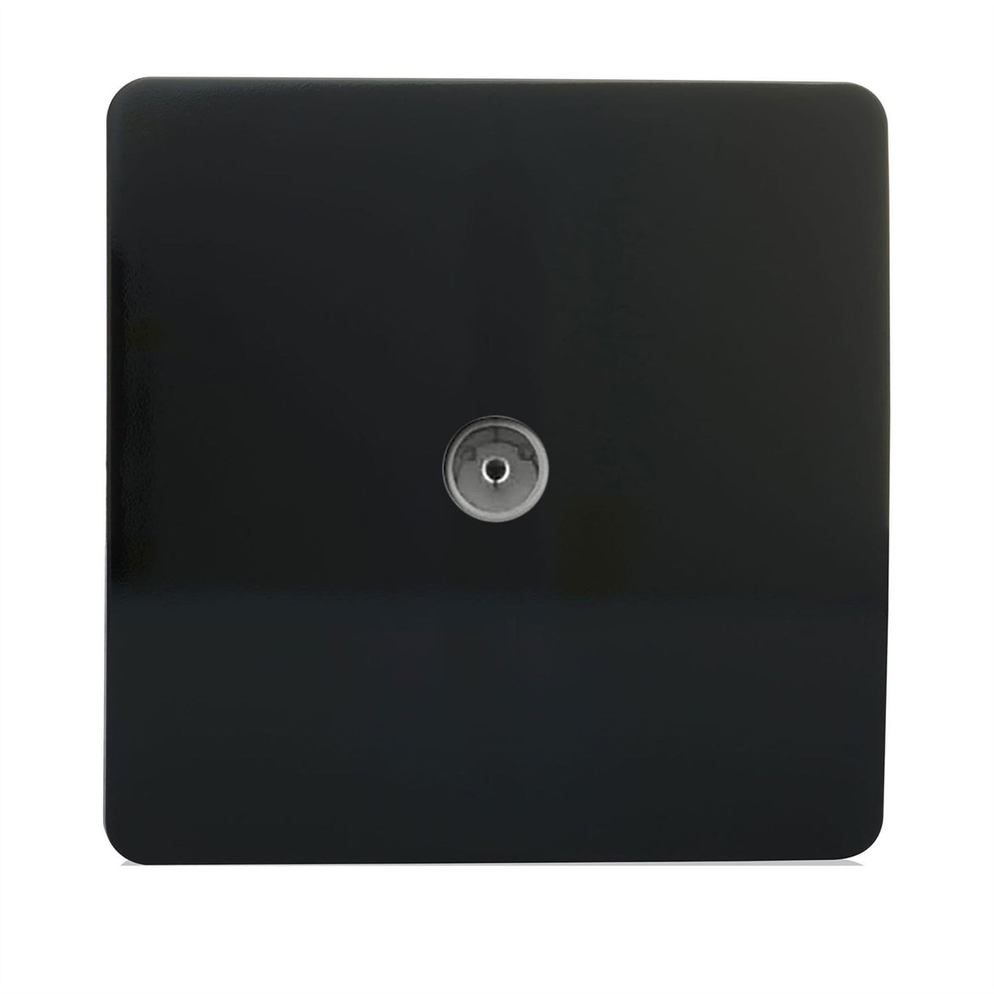 Trendi Switch 1 Gang Female Co-Axial Television Socketin Piano Black