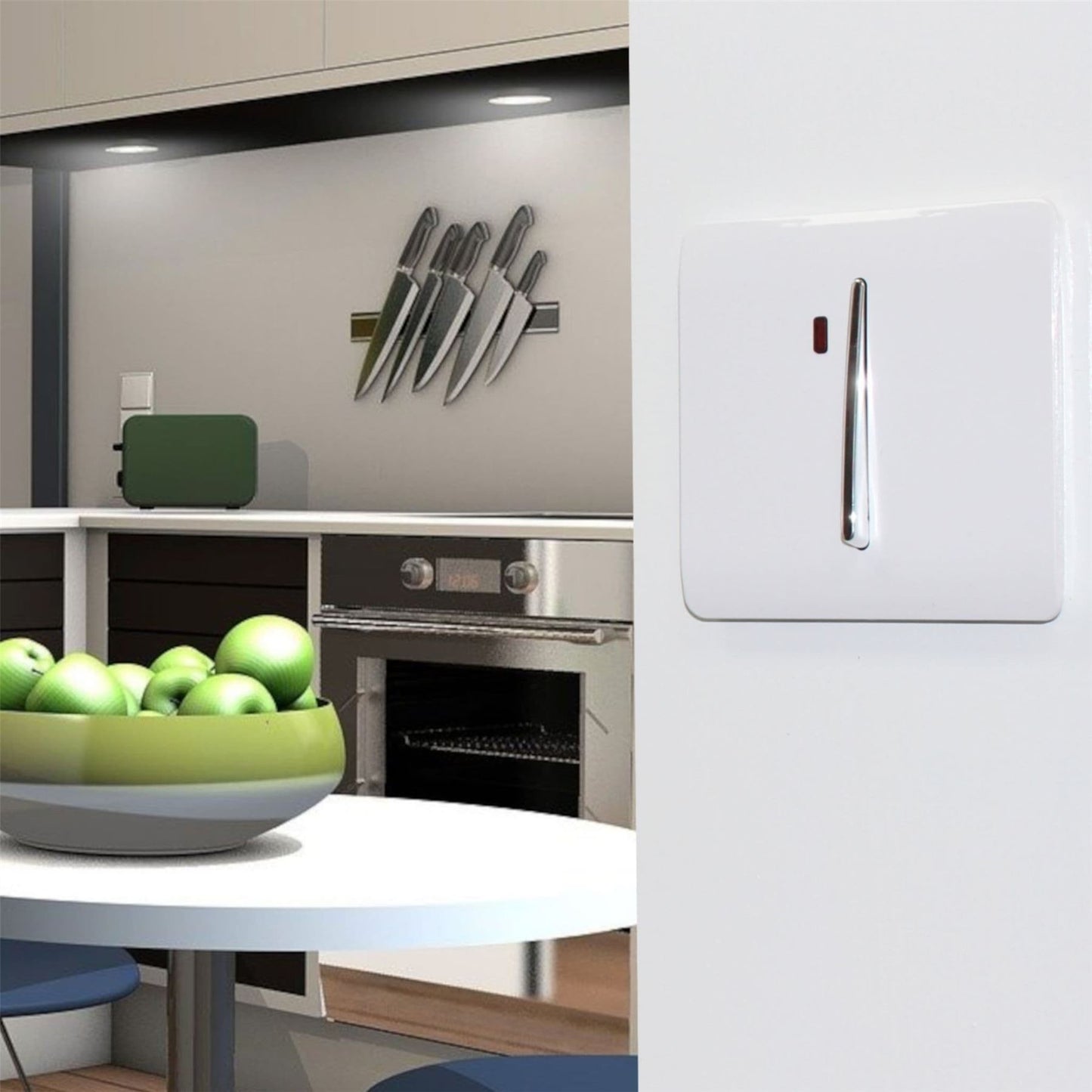 Trendi Switch 1 Gang 45 Amp Cooker Switch with Neonin Dark Forest Green