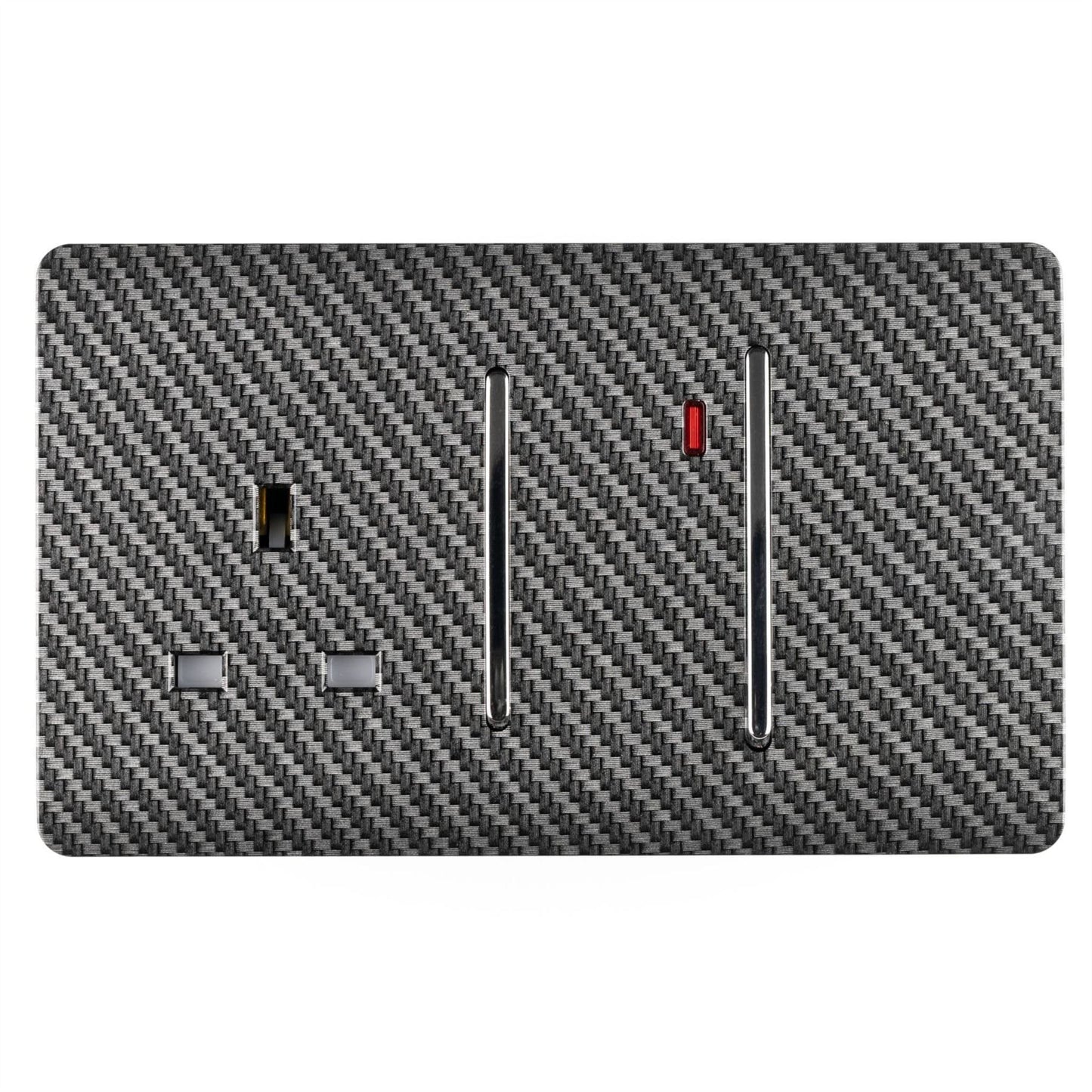 Trendi Switch 45 Amp Cooker Switch & 13 Amp Plug Socket with Neonin Carbon Fibre