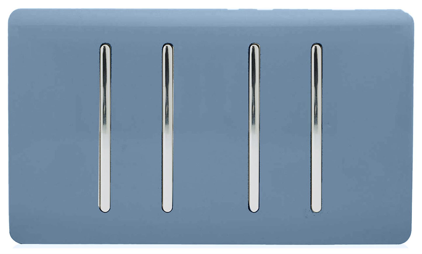 Trendi Switch 4 Gang Light Switch (1x 1 or 2 Way & 3 x Intermediate)in Sky Blue
