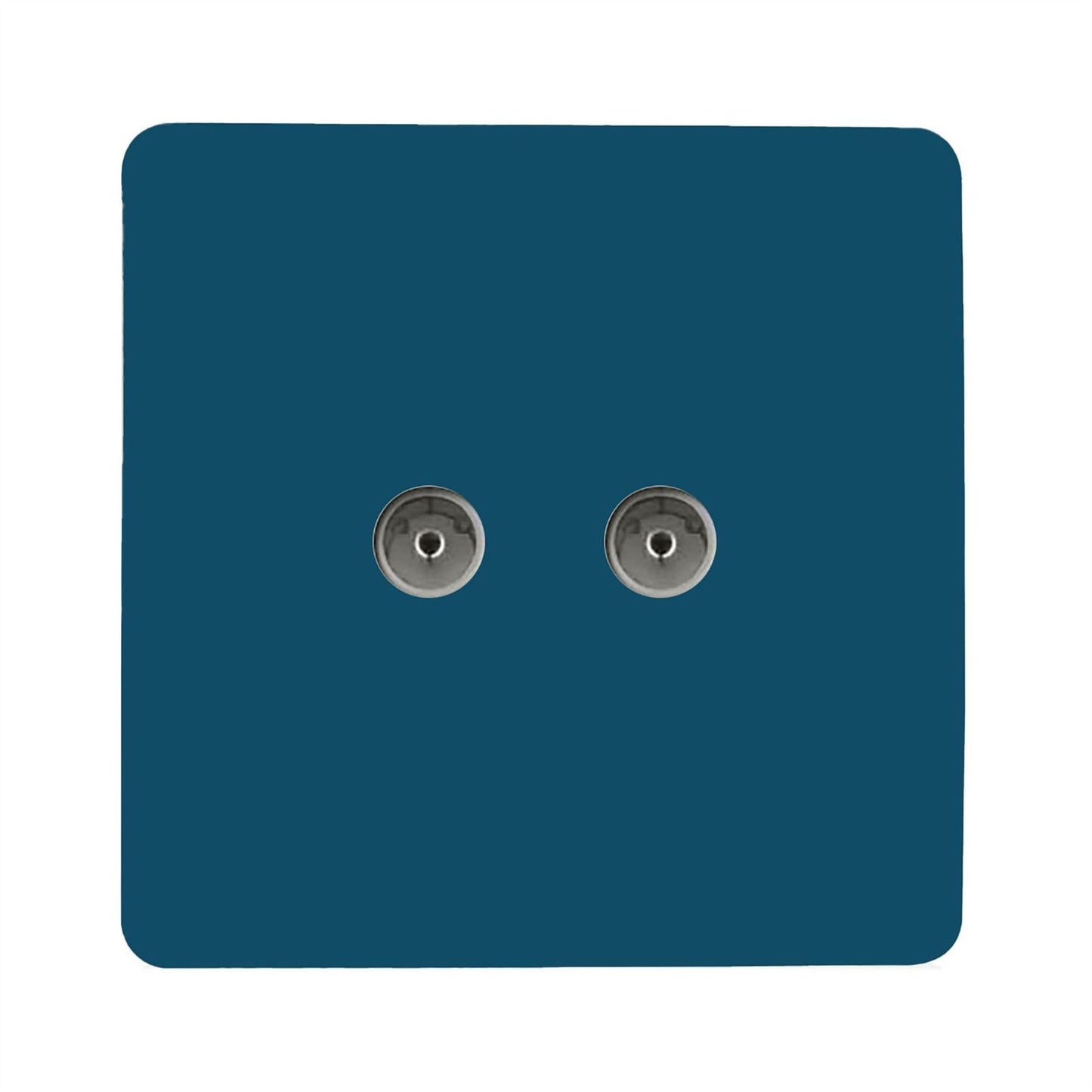 Trendi Switch 2 Gang Female Co-Axial Television Socketin Midnight Blue
