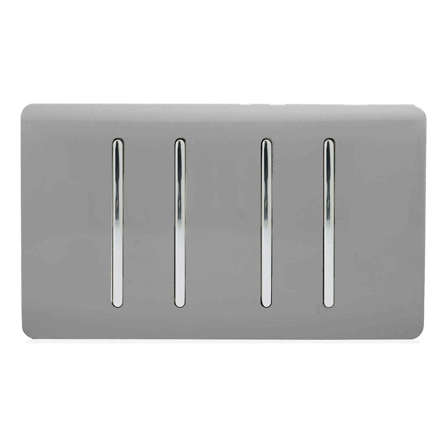 Trendi Switch 4 Gang Light Switch (2x 1 or 2 Way & 2 x Intermediate)in Light Grey