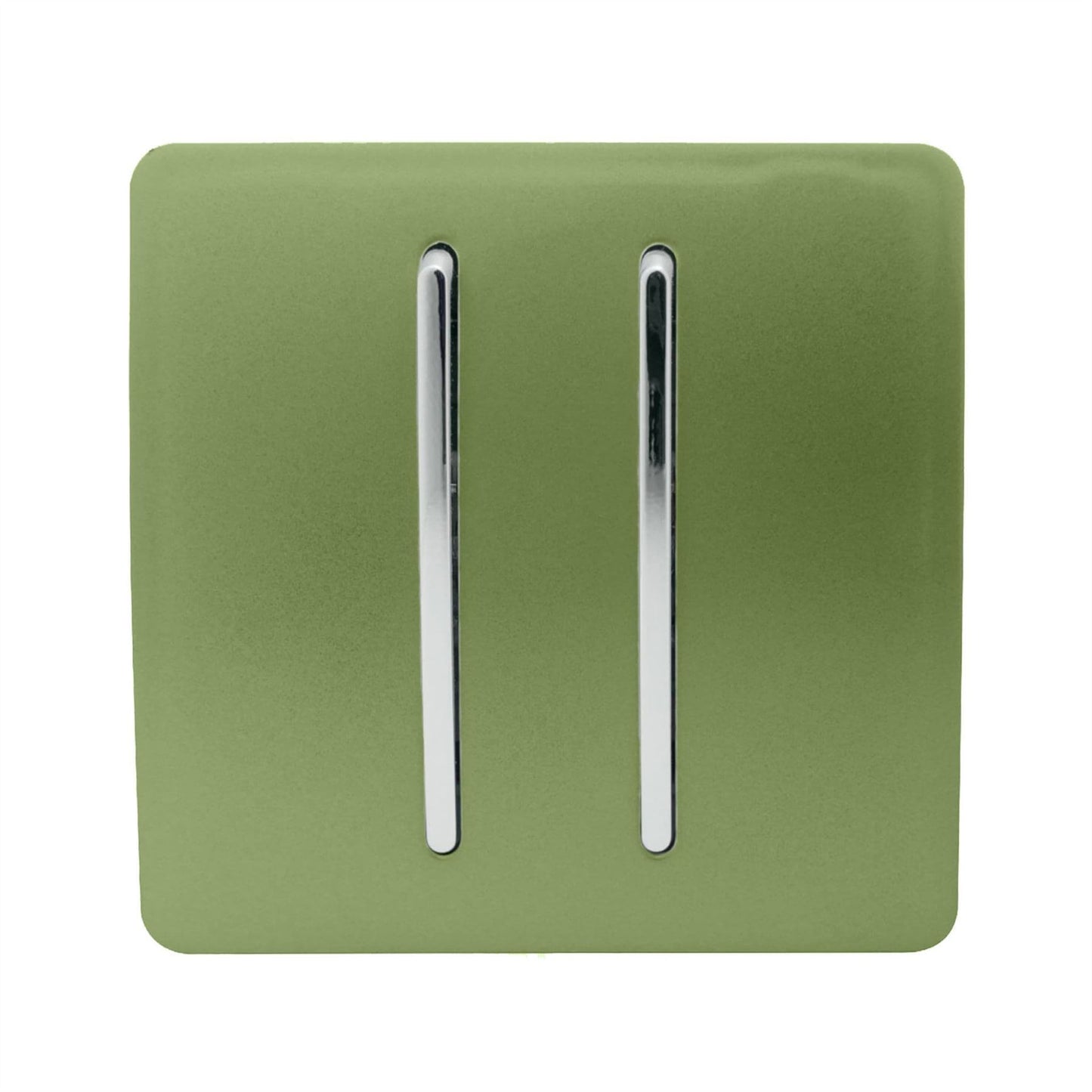Trendi Switch 2 Gang 1 or 2 way Rocker Light Switchin Moss Green