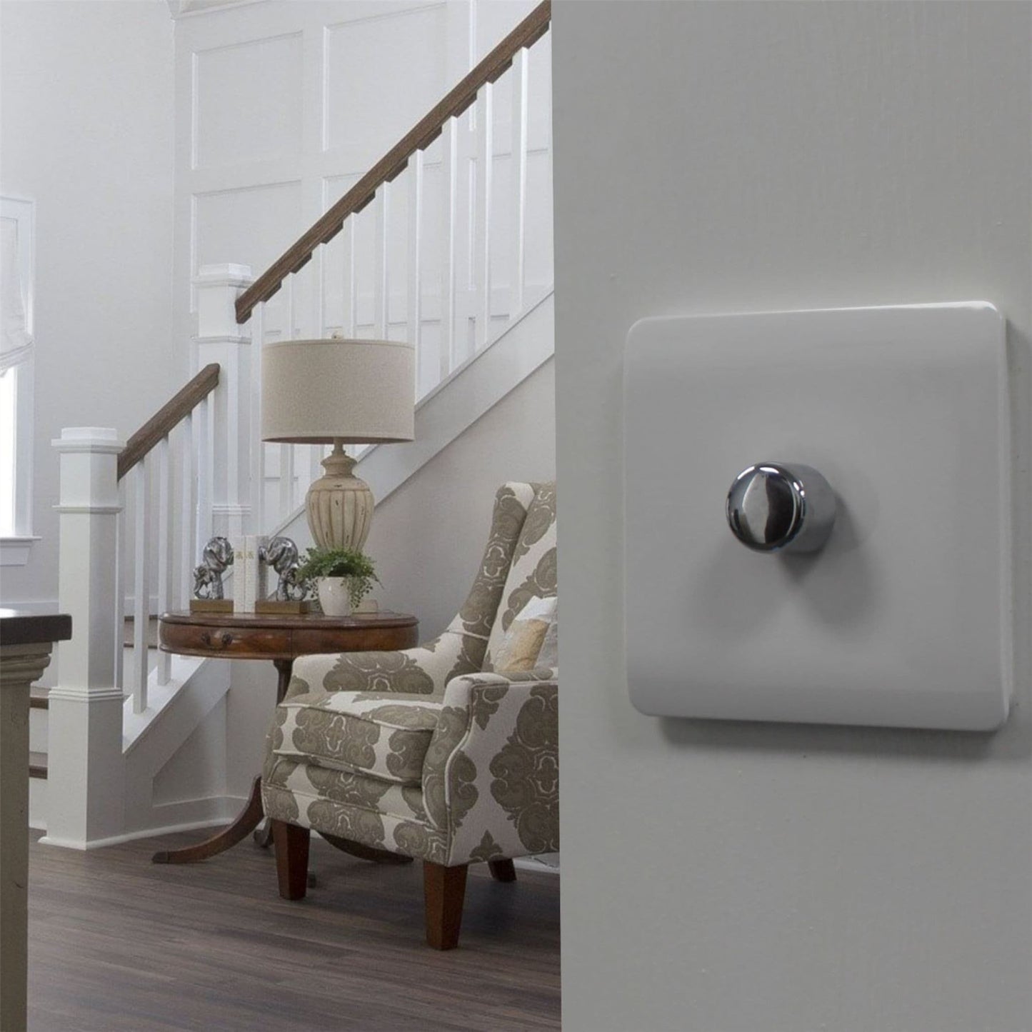 Trendi Switch 1 Gang 1 or 2 way 150w Rotary LED Dimmer Light Switchin Dark Mocha Brown