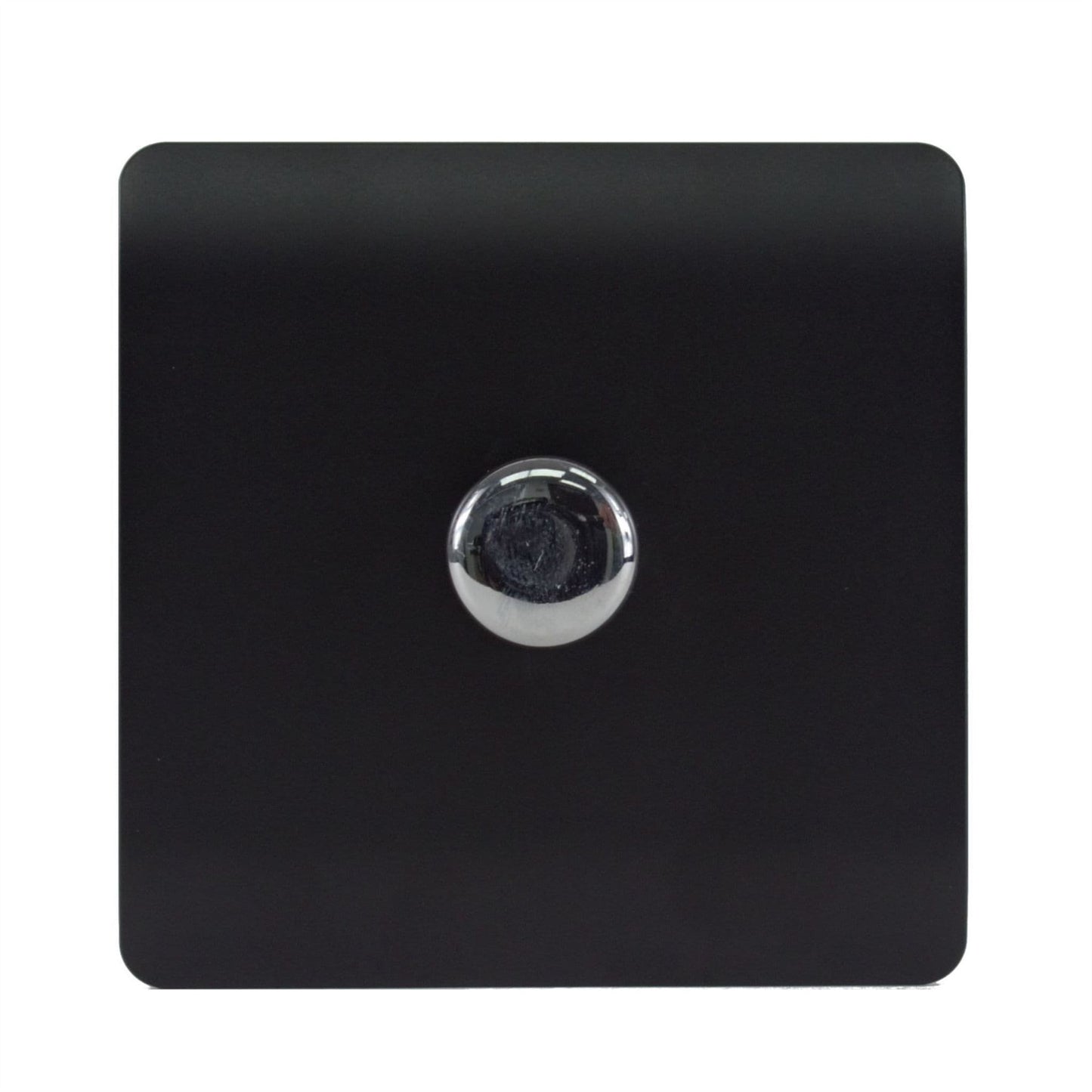 Trendi Switch 1 Gang 1 or 2 way 150w Rotary LED Dimmer Light Switchin Matt Black