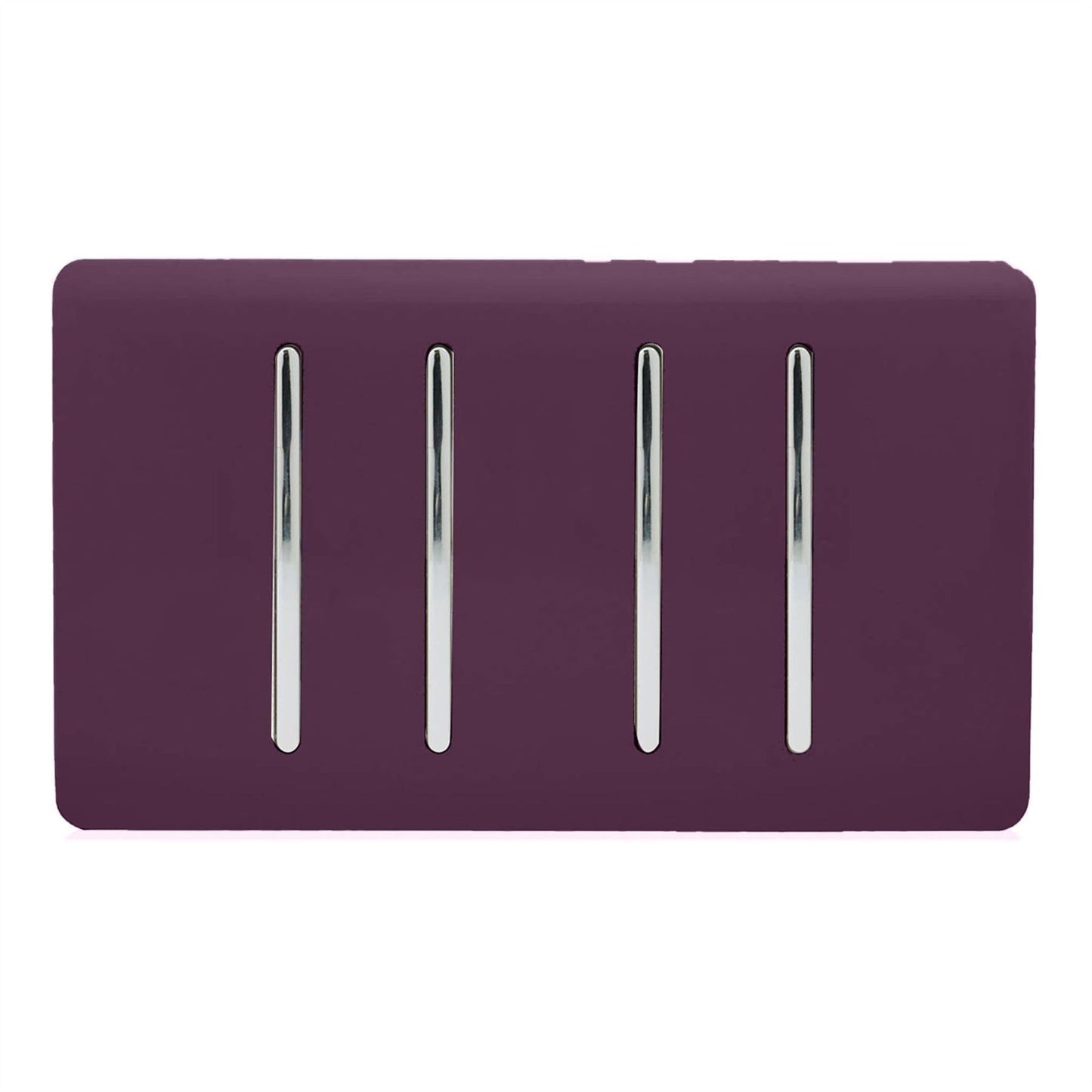 Trendi Switch 4 Gang Light Switch (1x 1 or 2 Way & 3 x Intermediate)in Plum Purple