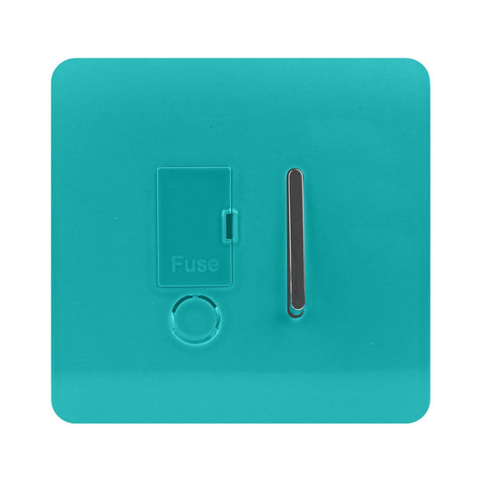 Trendi Switch 13 Amp Fused Spur with Flex Outletin Bright Teal