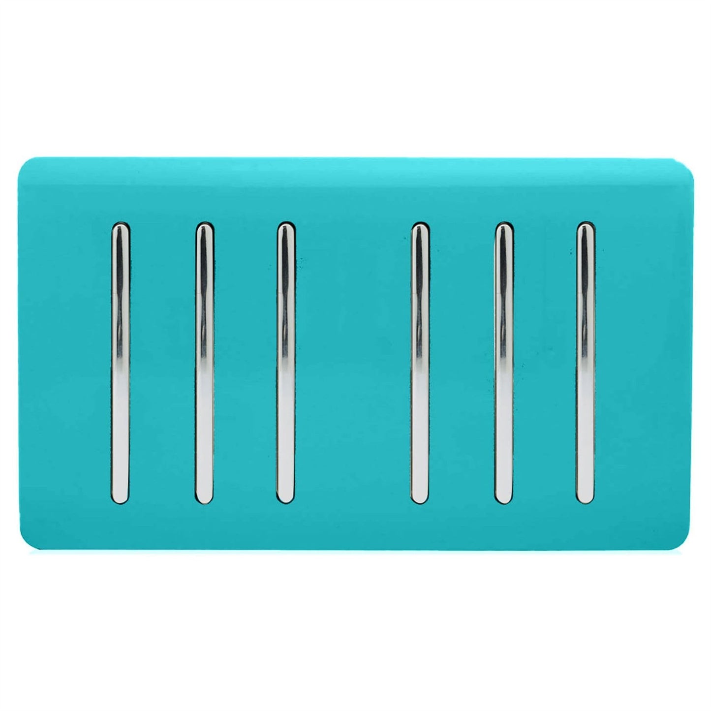Trendi Switch 6 Gang 1 or 2 Way Light Switchin Bright Teal