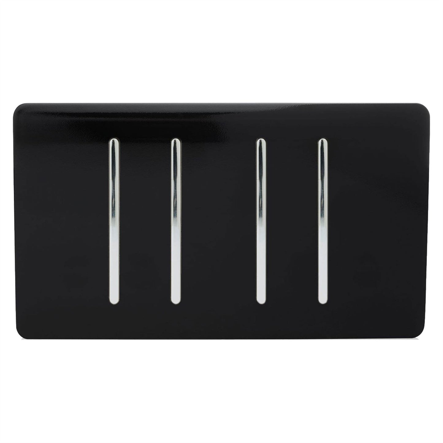 Trendi Switch 4 Gang Light Switch (3x 1 or 2 Way & 1 x Intermediate)in Piano Black