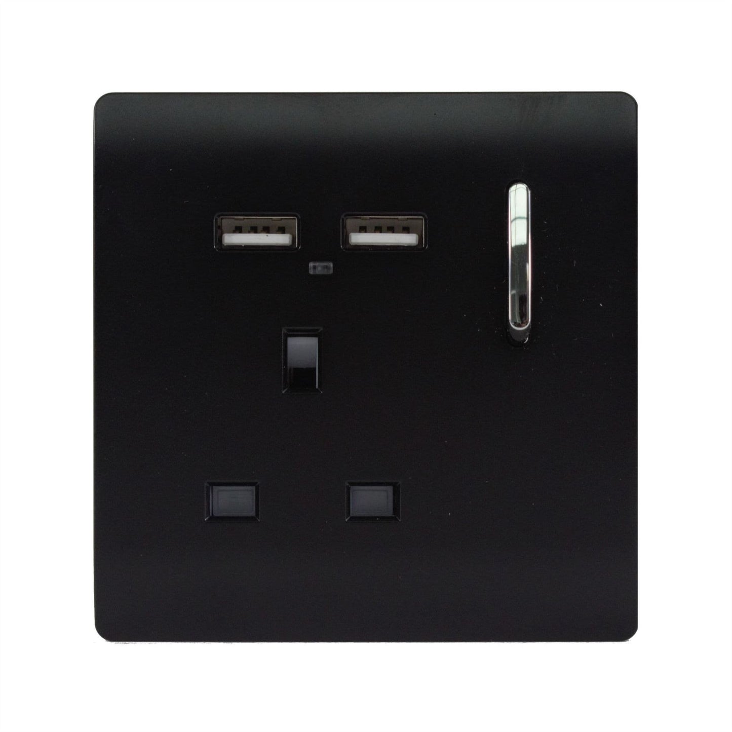 Trendi Switch 1 Gang USB 2100mA Plug Socket in Matt Black