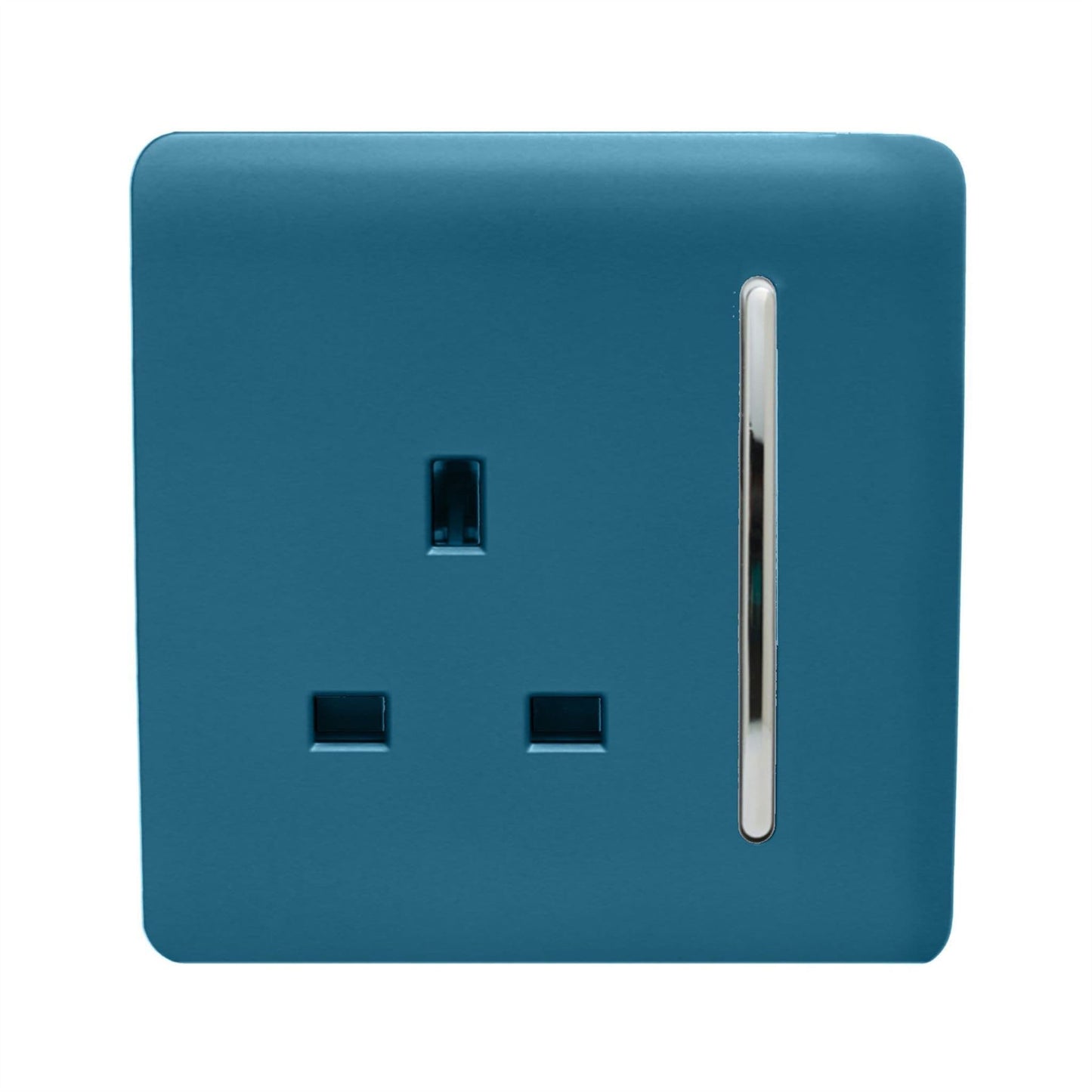 Trendi Switch 1 Gang 13 Amp Switched Plug Socketin Ocean Blue