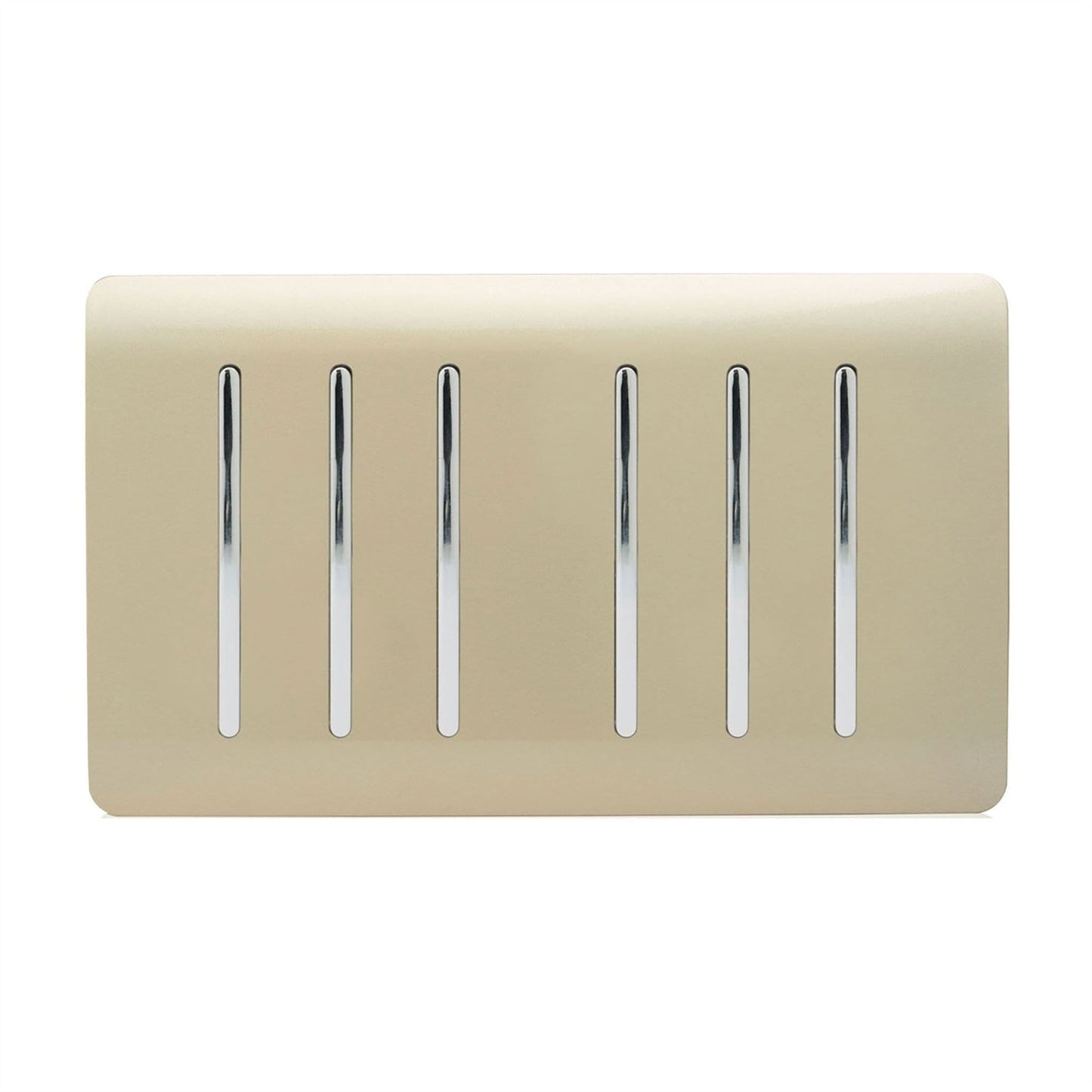 Trendi Switch 6 Gang 1 or 2 Way Light Switchin Champagne Gold