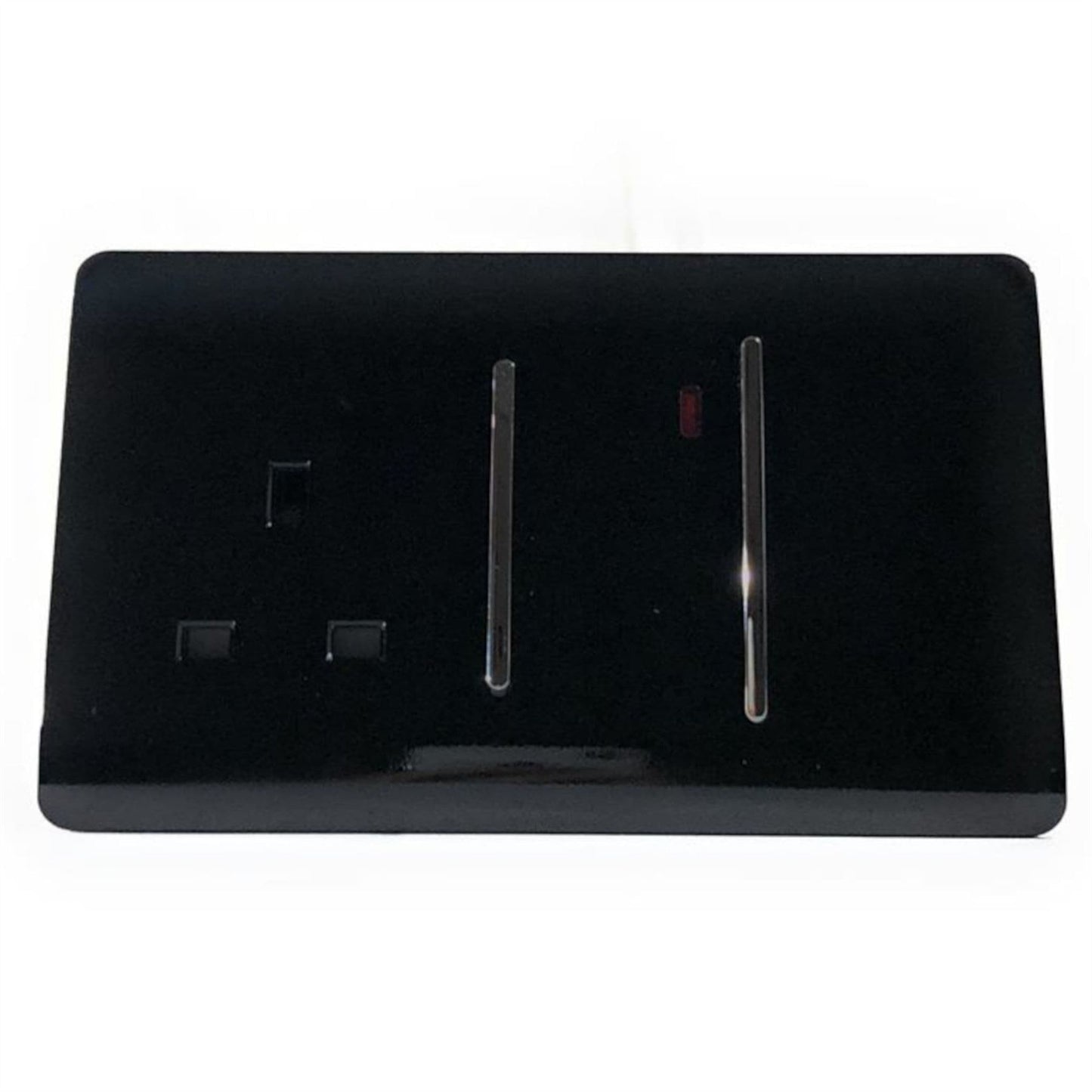 Trendi Switch 45 Amp Cooker Switch & 13 Amp Plug Socket with Neonin Piano Black