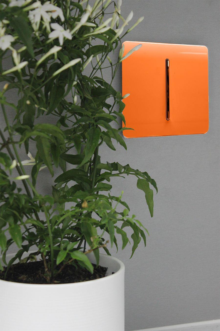 Trendi Switch 1 Gang 1 or 2 way Rocker Light Switchin Sunset Orange