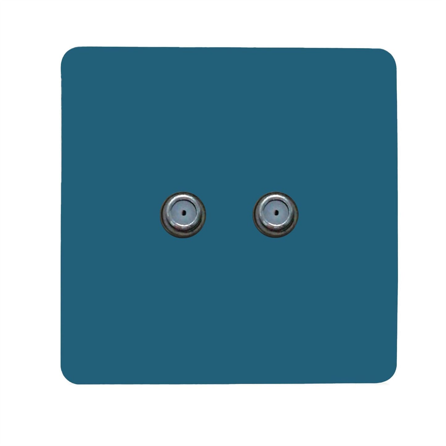Trendi Switch 2 Gang Male F-Type Satellite Television Socketin Ocean Blue