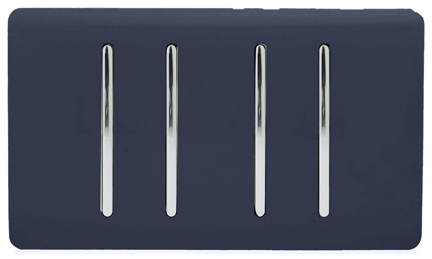 Trendi Switch 4 Gang Intermediate Rocker Light Switchin Navy Blue