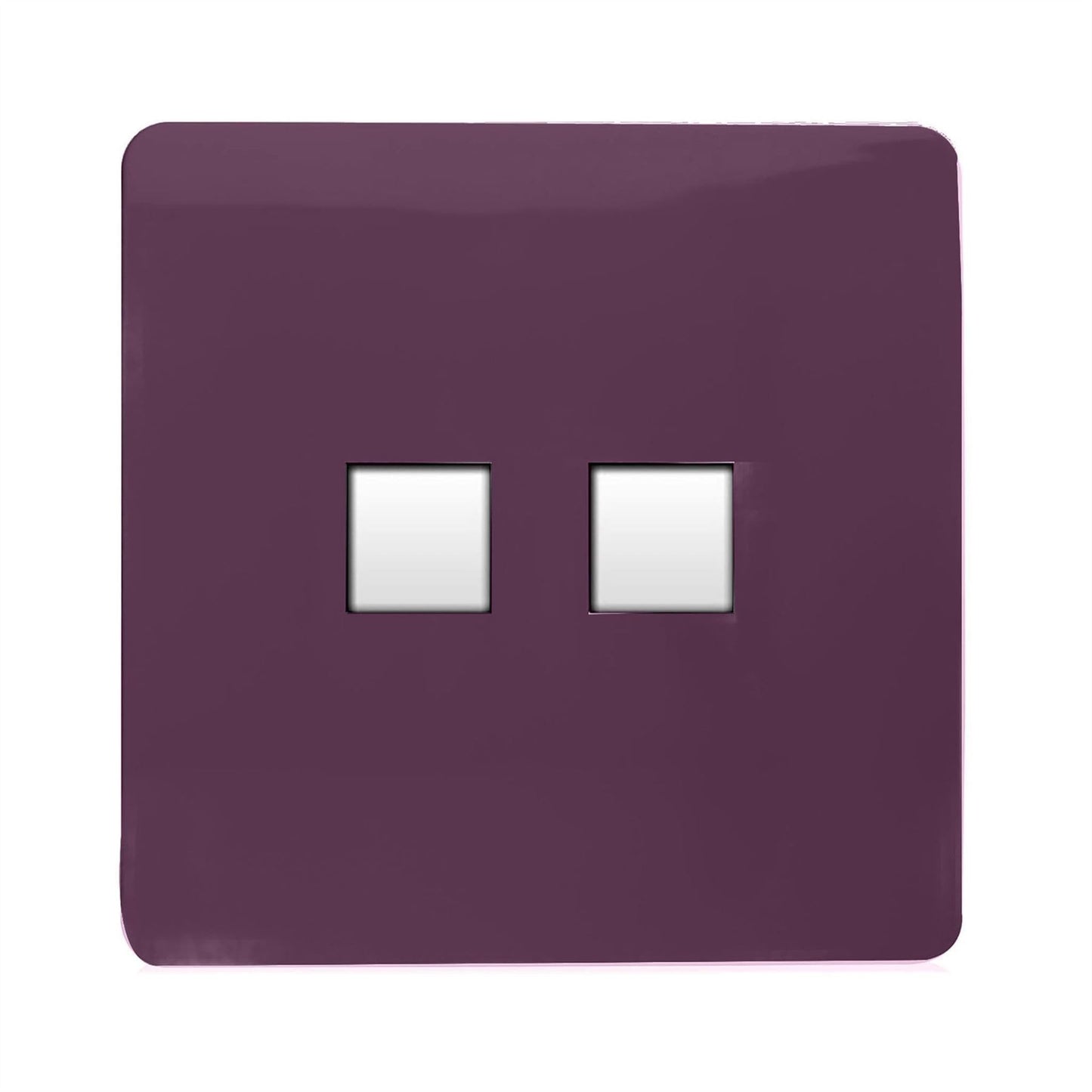 Trendi Switch 2 Gang RJ45 Cat 5e PC Ethernet Socketin Plum Purple