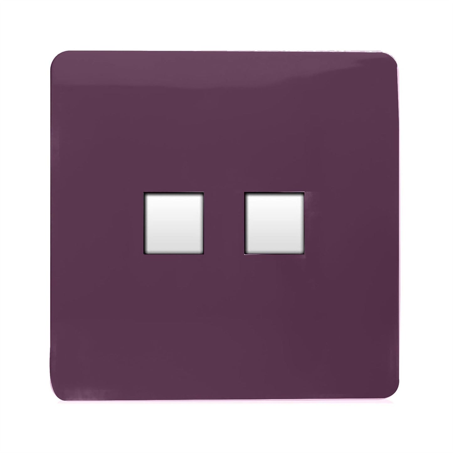 Trendi Switch 2 Gang Cat 3 Telephone Slave Socketin Plum Purple