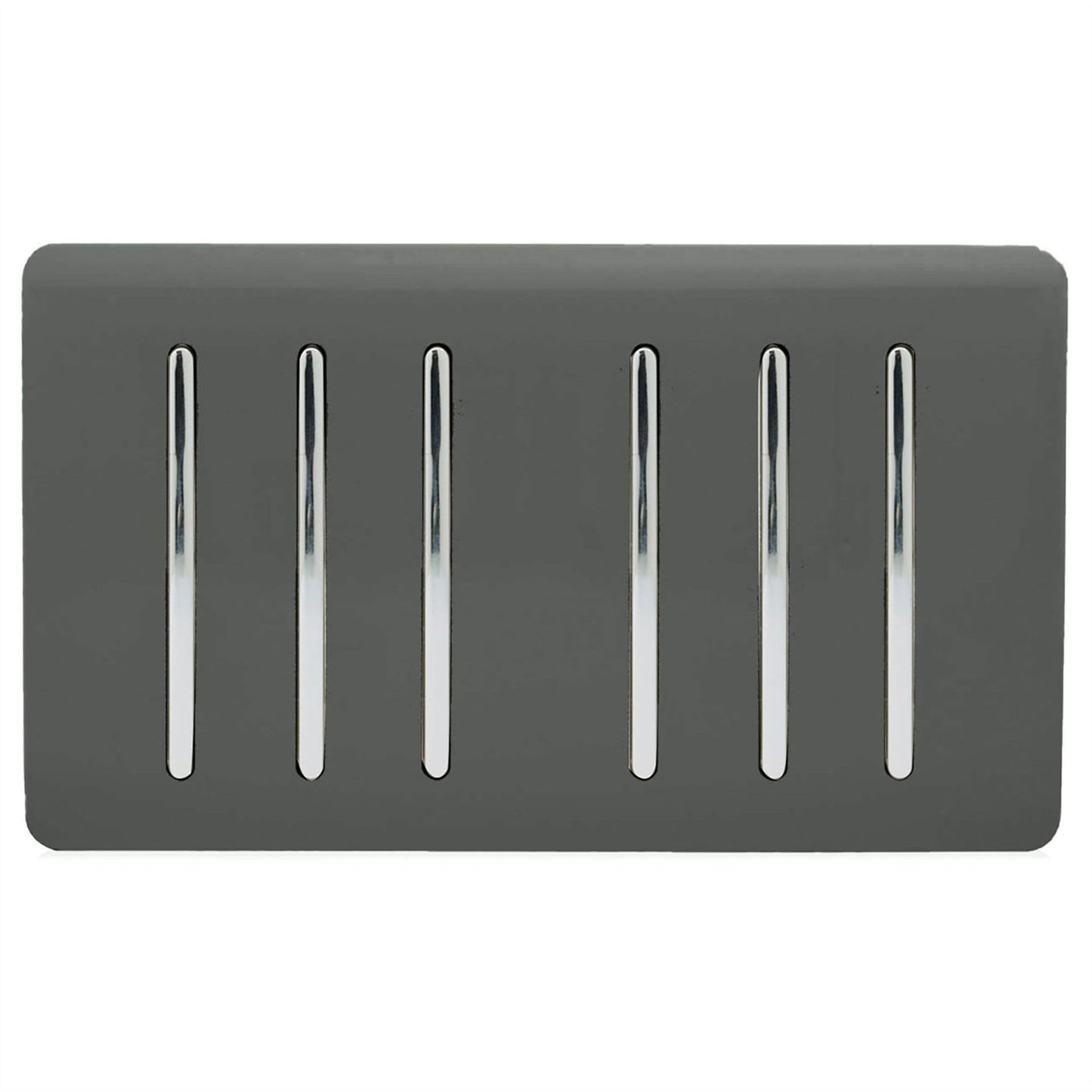 Trendi Switch 6 Gang 1 or 2 Way Light Switchin Charcoal Grey