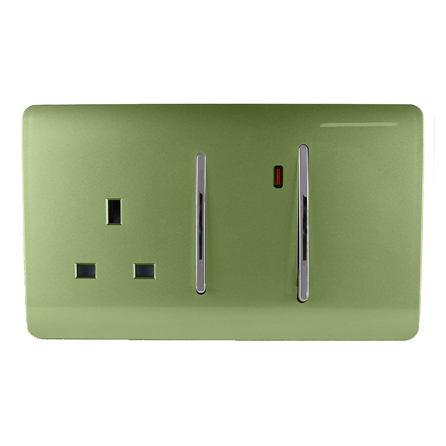 Trendi Switch 45 Amp Cooker Switch & 13 Amp Plug Socket with Neonin Moss Green