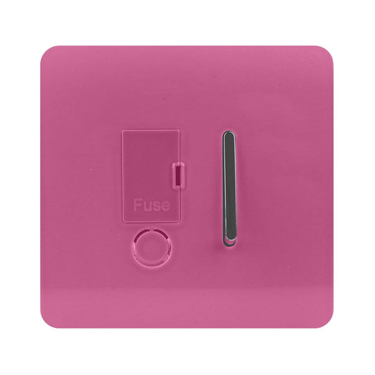 Trendi Switch 13 Amp Fused Spur with Flex Outletin Candy Pink