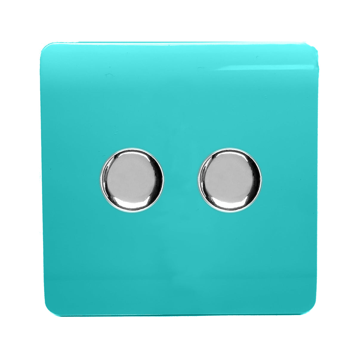 2 Gang 2 Way 100w LED Dimmer Screwless Plastic Artistic Modern Glossy 10 Amp Light Switch