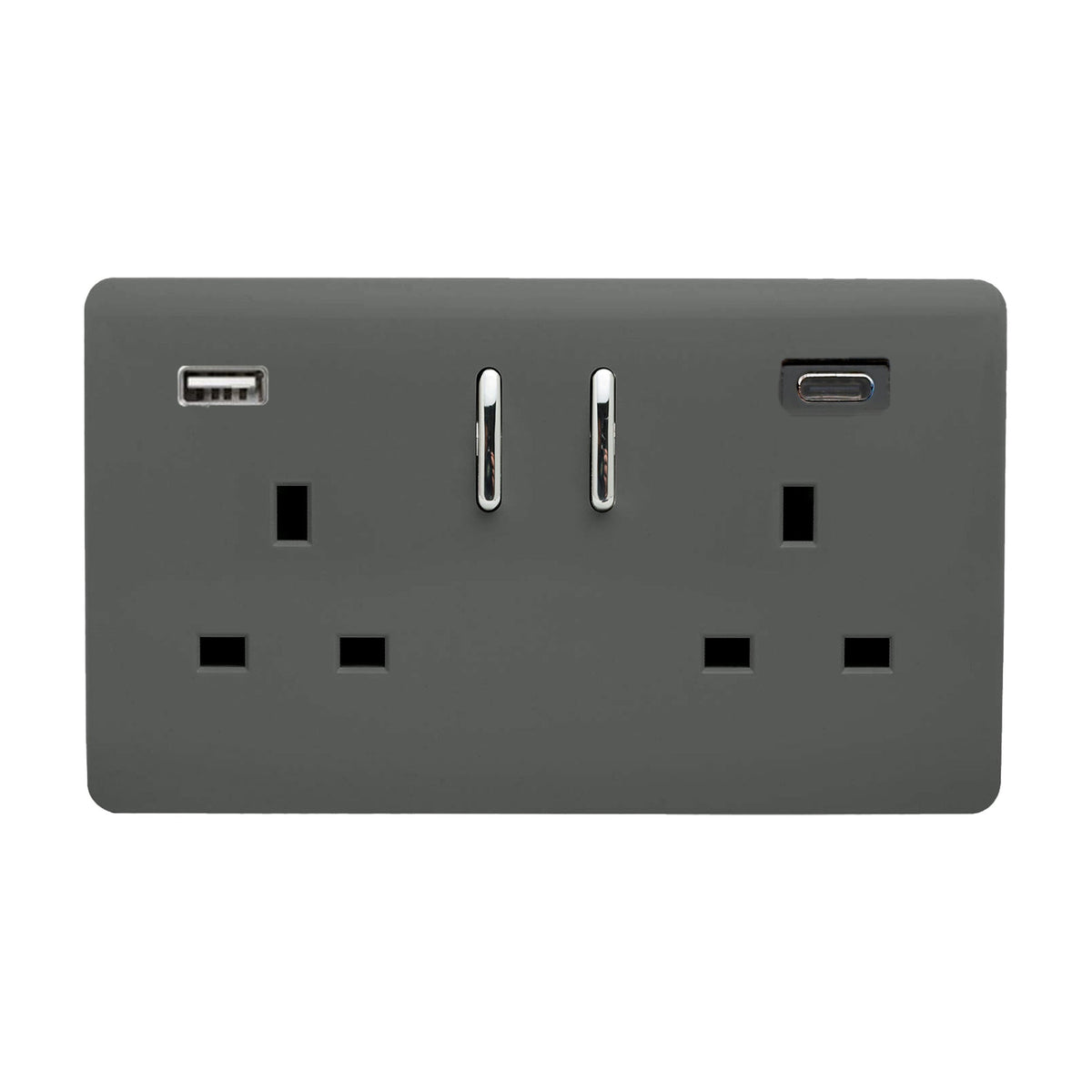 2 Gang USB 45W Type A & C USB Plug Socket